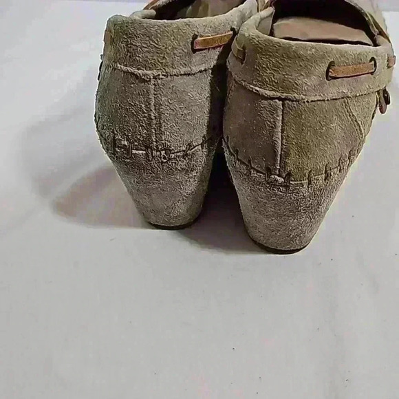 Soul of Africa womens shoe sz 8 mocassin tan wedge tussle suede beige mocassin - Picture 7 of 13